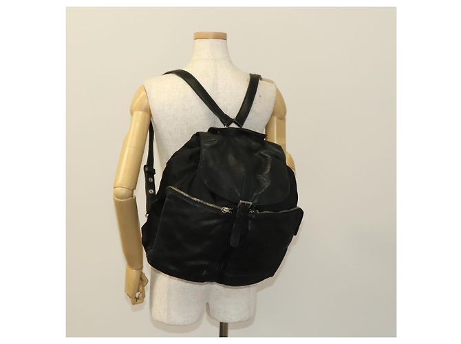 PRADA Backpack Nylon Black Silver Auth bs27860 Silvery - view 27