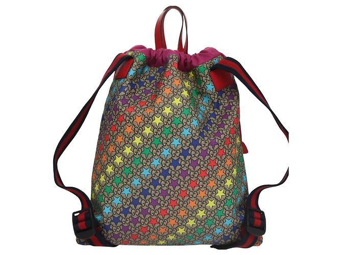 Gucci Mochila GG Supreme Sherry Line de PVC beige arcoíris 550775 Auth 112335V - vista 2