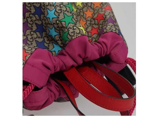 Gucci Mochila GG Supreme Sherry Line de PVC beige arcoíris 550775 Auth 112335V - vista 6
