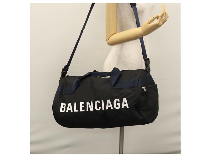Borsa Boston in tela nera e argento Balenciaga Auth mr1018V Nero - vista 25