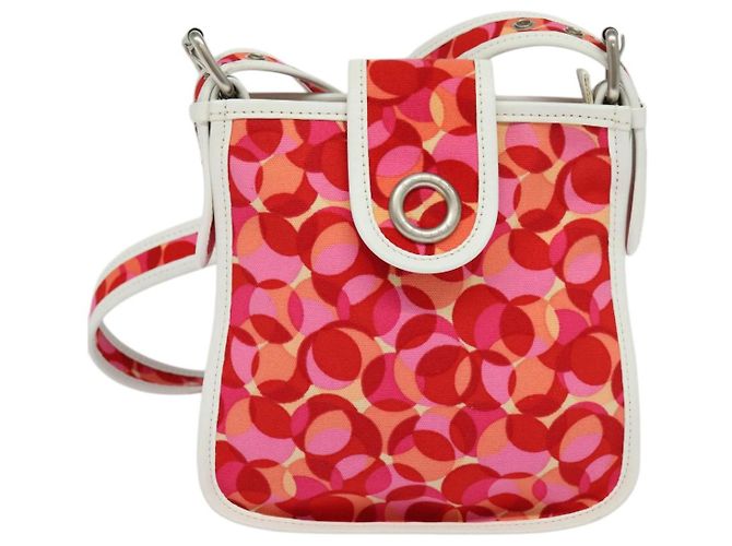 Céline Bolso de Hombro de Lona Roja Auth 112849V - vista 13