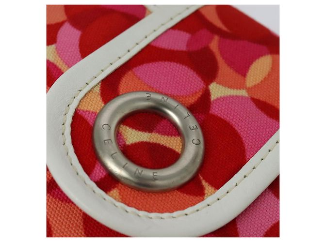 Céline Bolso de Hombro de Lona Roja Auth 112849V - vista 18