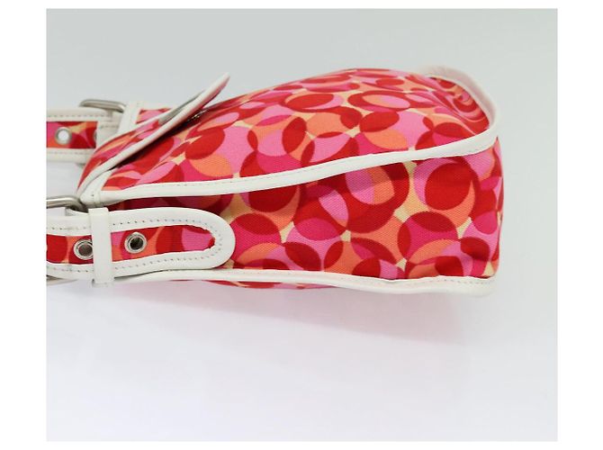 Céline Bolso de Hombro de Lona Roja Auth 112849V - vista 3