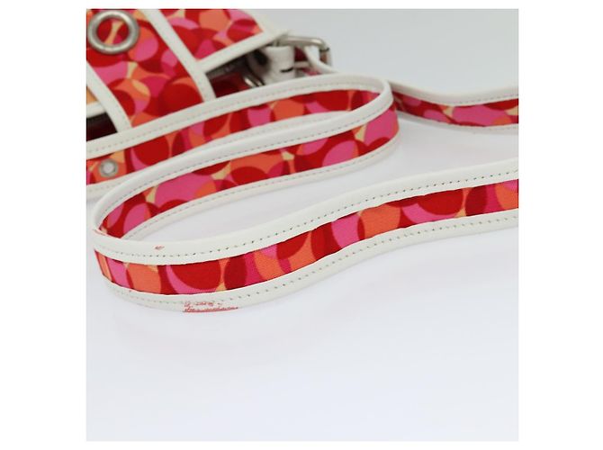 Céline Bolso de Hombro de Lona Roja Auth 112849V - vista 7