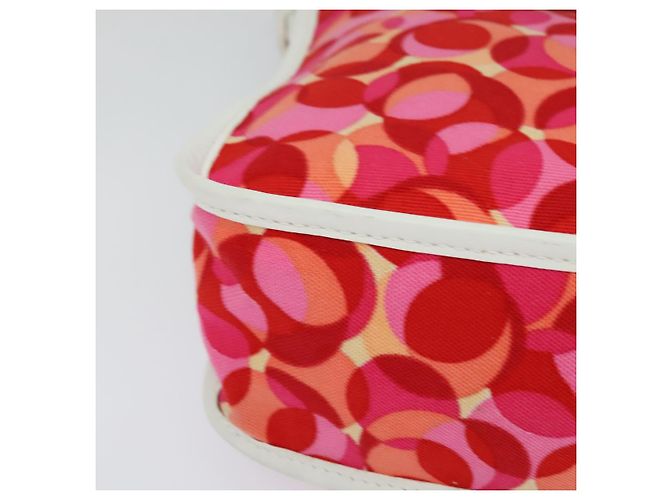 Céline Bolso de Hombro de Lona Roja Auth 112849V - vista 8