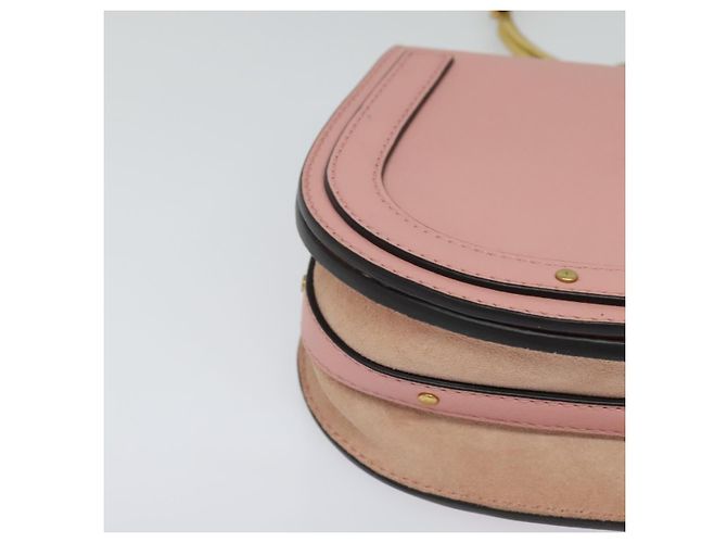 Chloé Borsa a mano Chloe Nile in pelle 2 in 1 rosa oro Auth 113735V D'oro - vista 14