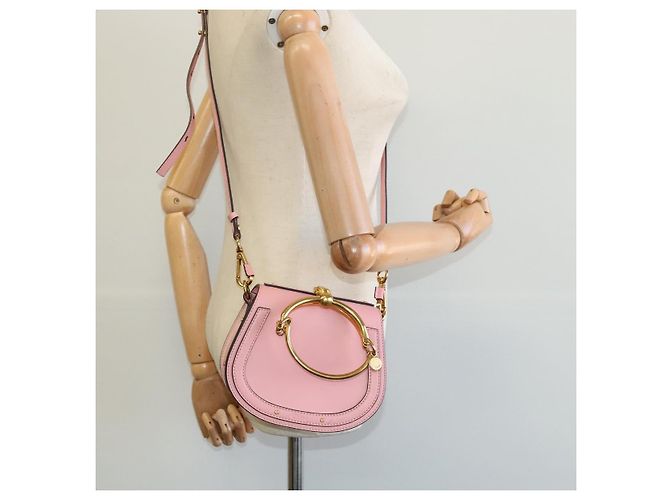 Chloé Borsa a mano Chloe Nile in pelle 2 in 1 rosa oro Auth 113735V D'oro - vista 23