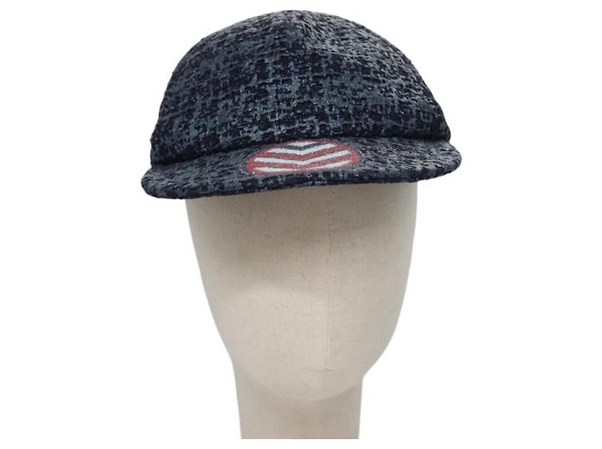 CHANEL Cappello Tweed Blu Auth bs23546V - vista 13