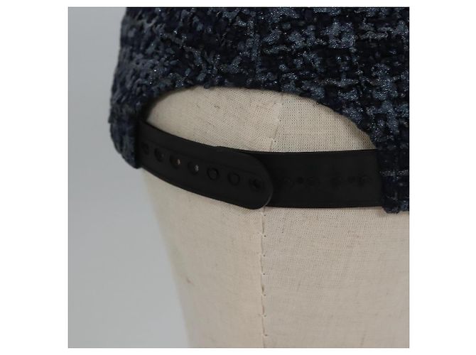 CHANEL Cappello Tweed Blu Auth bs23546V - vista 7
