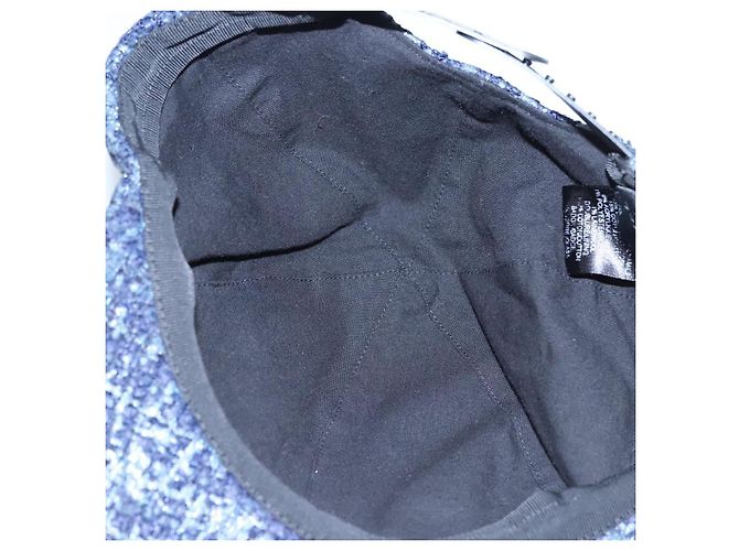 CHANEL Cappello Tweed Blu Auth bs23546V - vista 8