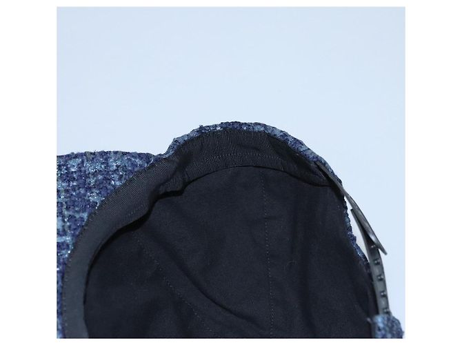 CHANEL Cappello Tweed Blu Auth bs23546V - vista 9