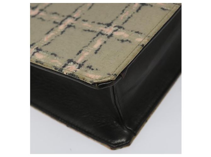 CHANEL Borsa a Mano Choco Bar con Catena in Pelle Smaltata Beige CC Auth bs23554V - vista 15