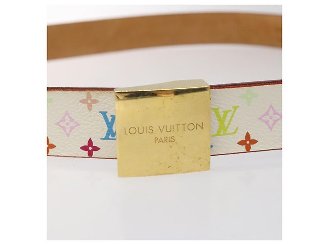 LOUIS VUITTON Monogramm Multicolor Quadratgürtel Weiß M9270U Auth EC172V - Ansicht 11