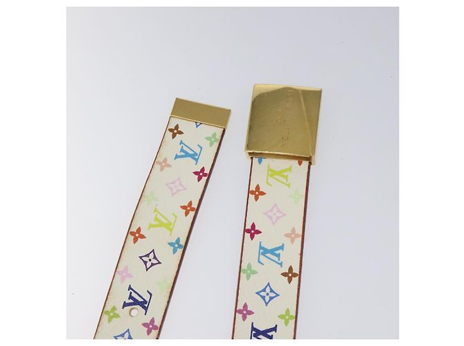 LOUIS VUITTON Monogramm Multicolor Quadratgürtel Weiß M9270U Auth EC172V - Ansicht 13