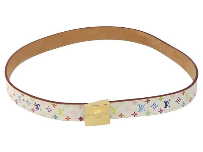 LOUIS VUITTON Monogramm Multicolor Quadratgürtel Weiß M9270U Auth EC172V - Ansicht 2