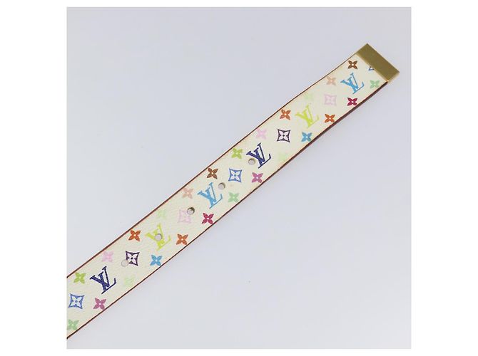 LOUIS VUITTON Monogramm Multicolor Quadratgürtel Weiß M9270U Auth EC172V - Ansicht 9