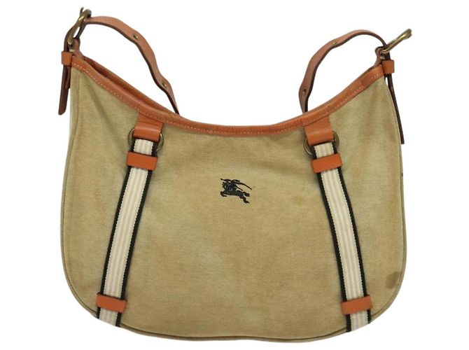 Borsa a Spalla Burberry Blue Label in Tela Beige Oro Auth bs23029 D'oro - vista 2
