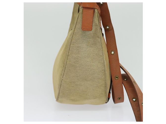 Borsa a Spalla Burberry Blue Label in Tela Beige Oro Auth bs23029 D'oro - vista 4