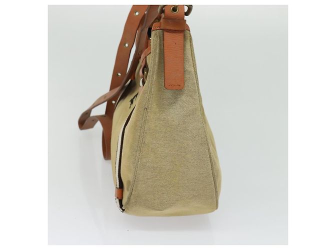 Borsa a Spalla Burberry Blue Label in Tela Beige Oro Auth bs23029 D'oro - vista 5