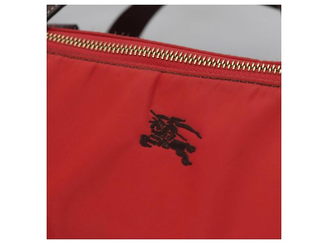 BURBERRY Blue Label Tote Bag Nylon Rot Auth ti2825 - Ansicht 14
