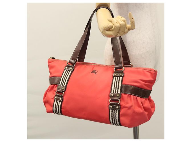 BURBERRY Blue Label Tote Bag Nylon Rot Auth ti2825 - Ansicht 24
