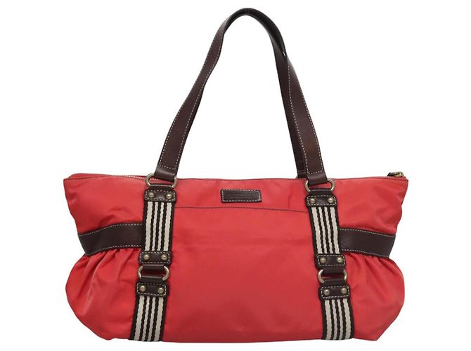 BURBERRY Blue Label Tote Bag Nylon Rot Auth ti2825 - Ansicht 3