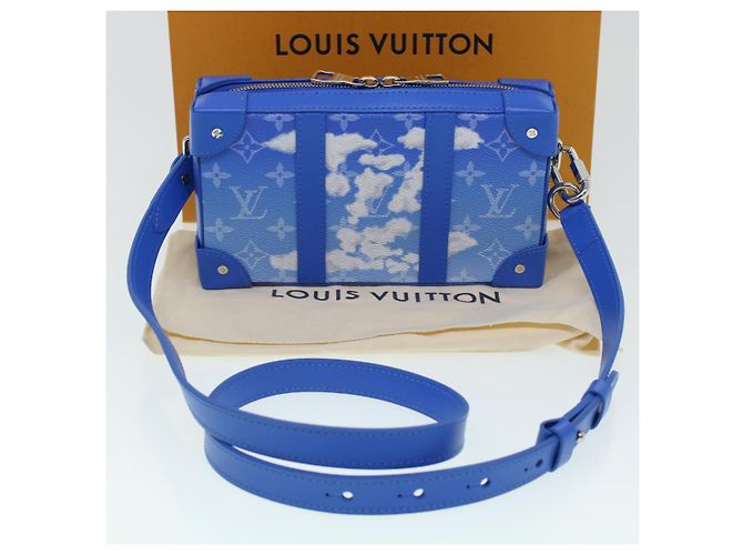 LOUIS VUITTON Monogram Clouds Soft Trunk Wallet Borsa a Spalla M45432 Auth 43567S Bianco Blu chiaro - vista 12