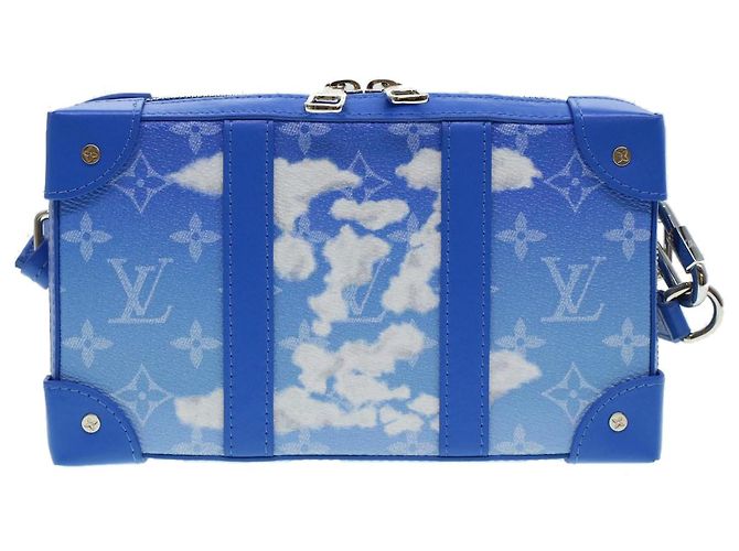 LOUIS VUITTON Monogram Clouds Soft Trunk Wallet Borsa a Spalla M45432 Auth 43567S Bianco Blu chiaro - vista 13