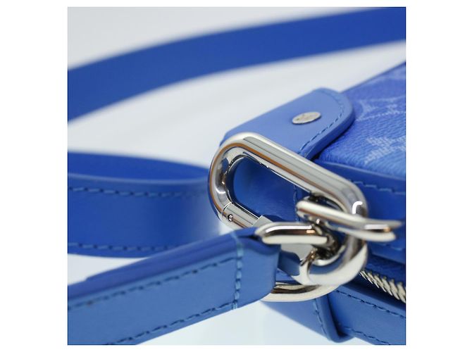 LOUIS VUITTON Monogram Clouds Soft Trunk Wallet Borsa a Spalla M45432 Auth 43567S Bianco Blu chiaro - vista 19