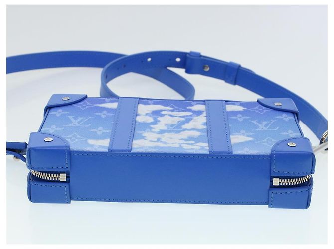 LOUIS VUITTON Monogram Clouds Soft Trunk Wallet Borsa a Spalla M45432 Auth 43567S Bianco Blu chiaro - vista 6