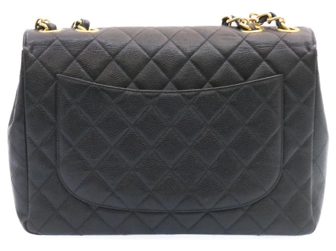 CHANEL Grande Borsa Matelassé 34 con Catena in Pelle Caviar Nera Oro CC Auth 25984SA Nero D'oro - vista 2