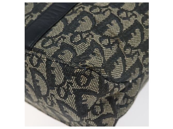 Christian Dior Trotter Canvas Handtasche Navy Gold Auth 124422 Golden Marineblau - Ansicht 10
