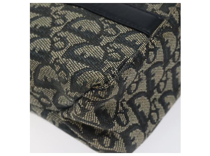 Christian Dior Trotter Canvas Handtasche Navy Gold Auth 124422 Golden Marineblau - Ansicht 11