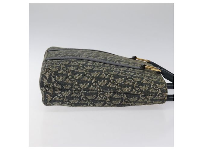 Christian Dior Trotter Canvas Handtasche Navy Gold Auth 124422 Golden Marineblau - Ansicht 4