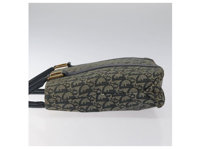 Christian Dior Trotter Canvas Handtasche Navy Gold Auth 124422 Golden Marineblau - Ansicht 5
