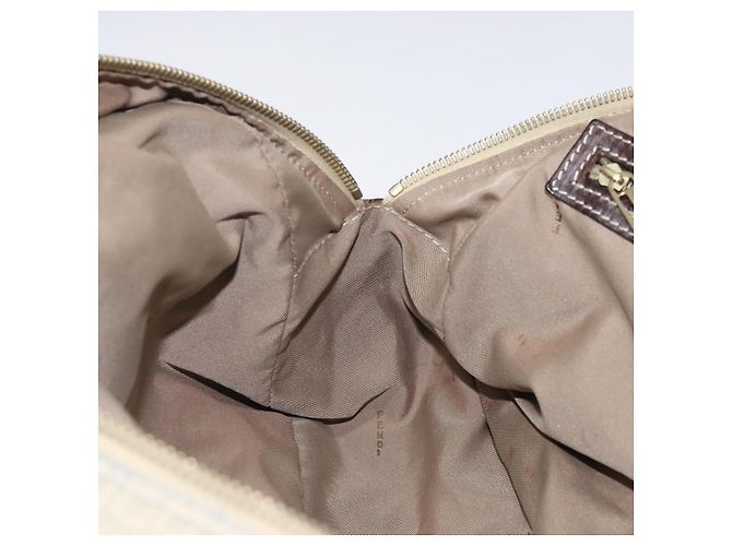 Borsa a Spalla in Tela Zucchino FENDI Blu Oro Auth 124324 D'oro - vista 19