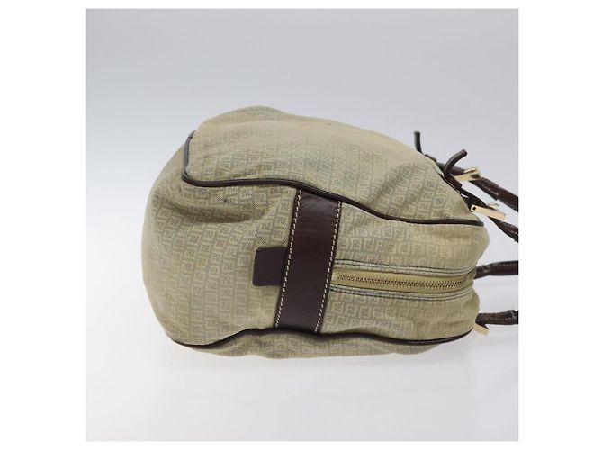 Borsa a Spalla in Tela Zucchino FENDI Blu Oro Auth 124324 D'oro - vista 4