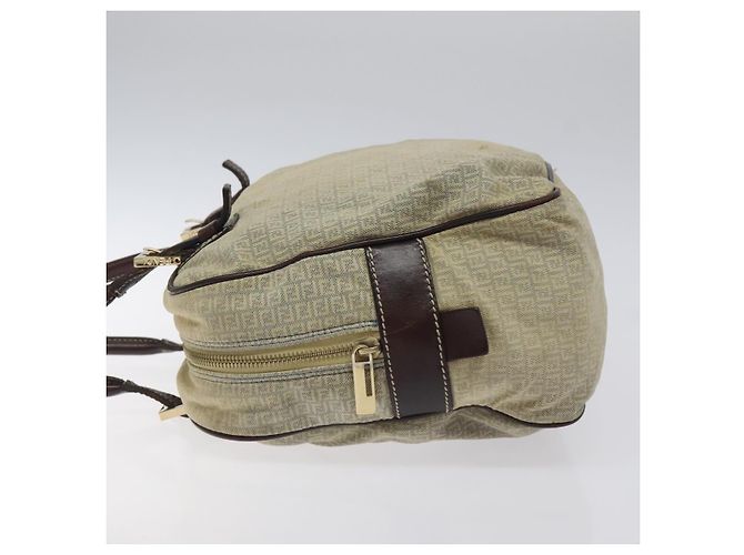 Borsa a Spalla in Tela Zucchino FENDI Blu Oro Auth 124324 D'oro - vista 5