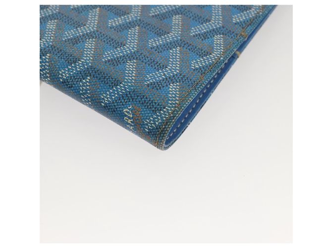 GOYARD Funda de Nota Herringbone PVC Cuero Azul Auth 124792 - vista 10