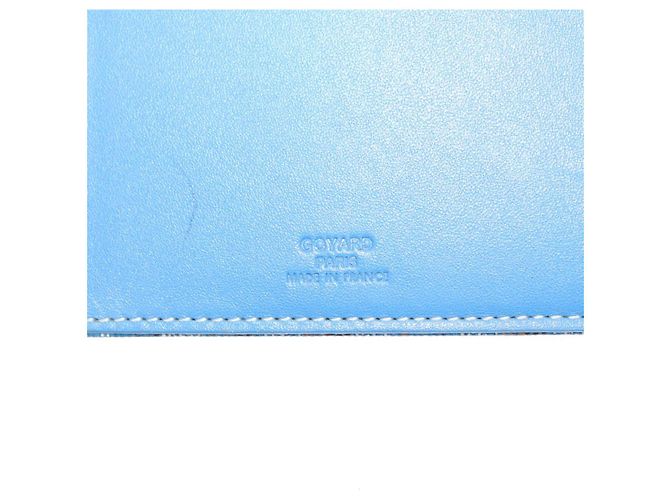 GOYARD Funda de Nota Herringbone PVC Cuero Azul Auth 124792 - vista 13