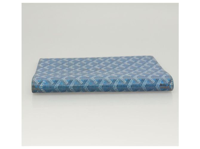 GOYARD Funda de Nota Herringbone PVC Cuero Azul Auth 124792 - vista 4