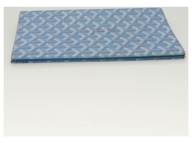 GOYARD Funda de Nota Herringbone PVC Cuero Azul Auth 124792 - vista 5