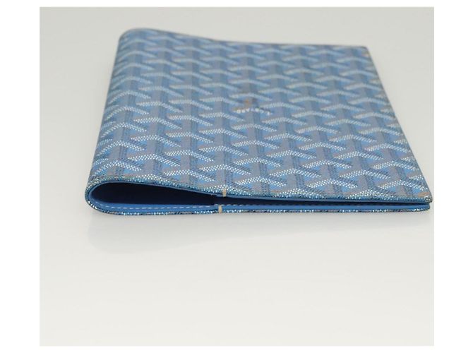 GOYARD Funda de Nota Herringbone PVC Cuero Azul Auth 124792 - vista 6