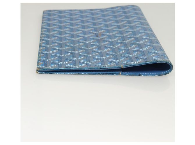 GOYARD Funda de Nota Herringbone PVC Cuero Azul Auth 124792 - vista 7