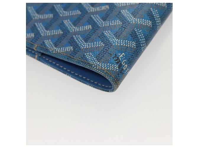 GOYARD Funda de Nota Herringbone PVC Cuero Azul Auth 124792 - vista 9