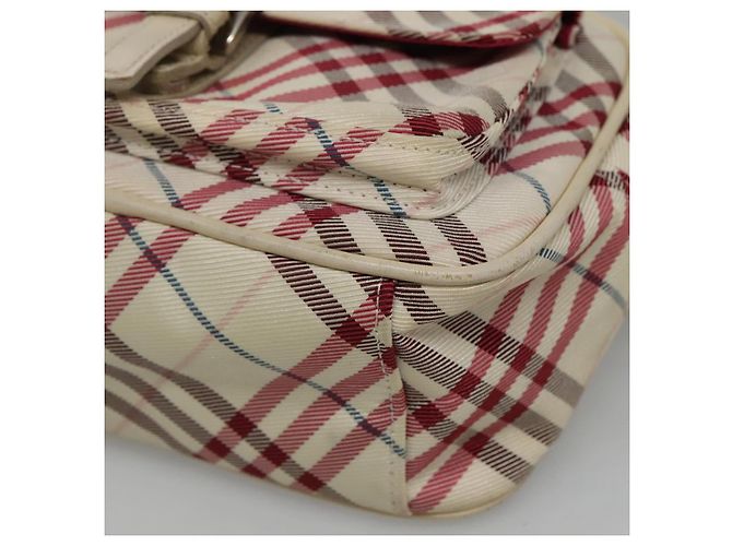 Borsa a spalla in nylon Burberry Nova Check Blue Label bianca Auth ti2846 Bianco - vista 14