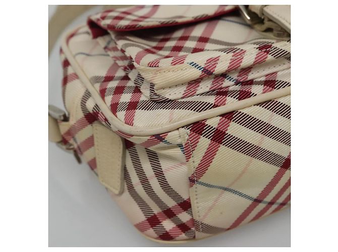 Borsa a spalla in nylon Burberry Nova Check Blue Label bianca Auth ti2846 Bianco - vista 15