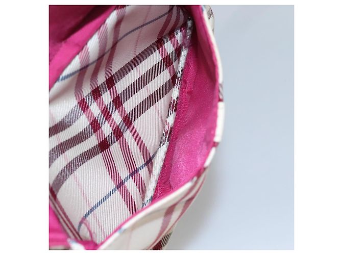 Borsa a spalla in nylon Burberry Nova Check Blue Label bianca Auth ti2846 Bianco - vista 21