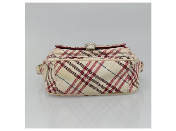 Borsa a spalla in nylon Burberry Nova Check Blue Label bianca Auth ti2846 Bianco - vista 5
