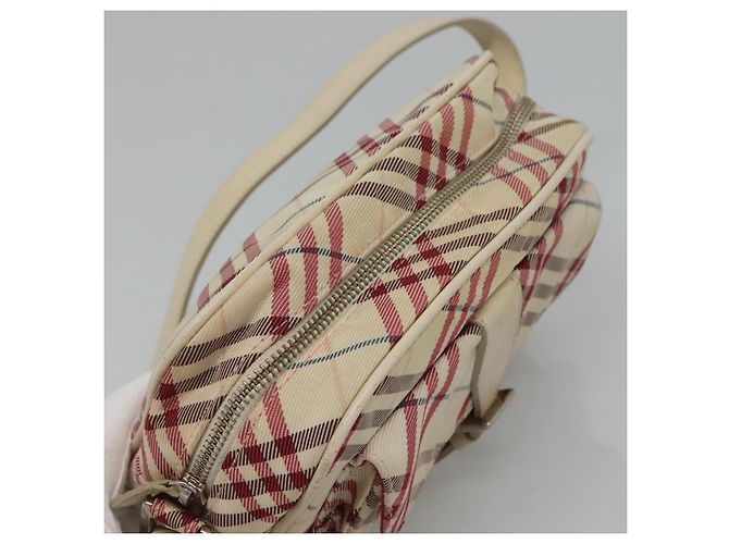 Borsa a spalla in nylon Burberry Nova Check Blue Label bianca Auth ti2846 Bianco - vista 6